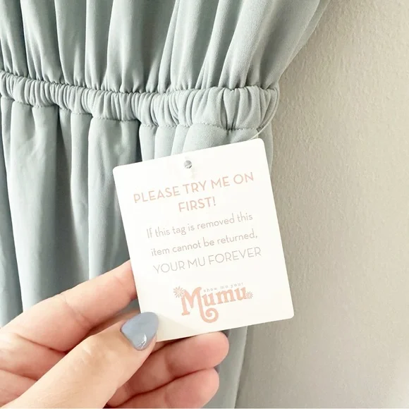 Show Me Your Mumu Kendall Maxi Dress in Silver Sage Crisp XXS NWT - Picture 6 of 13